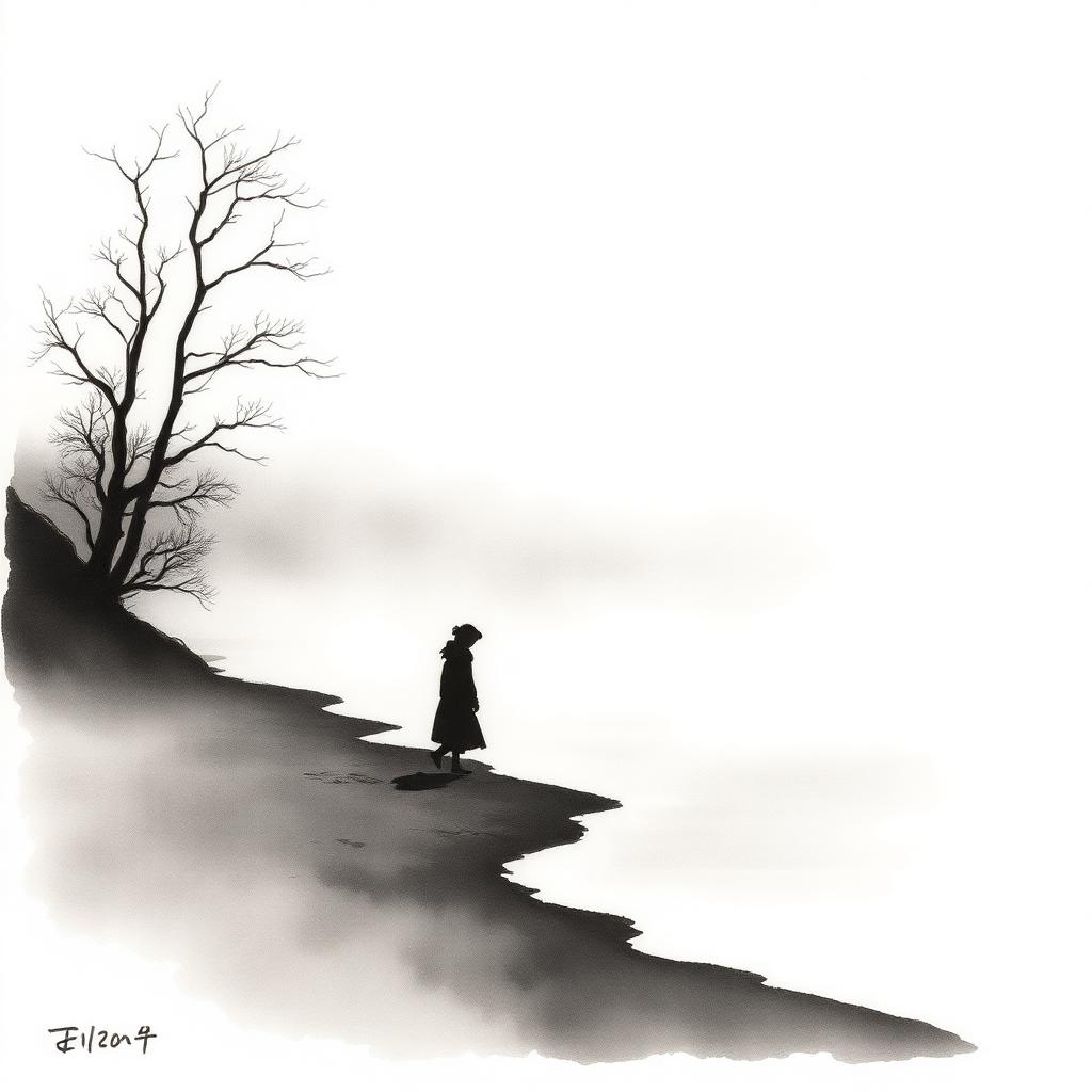 Ink & wash art style example